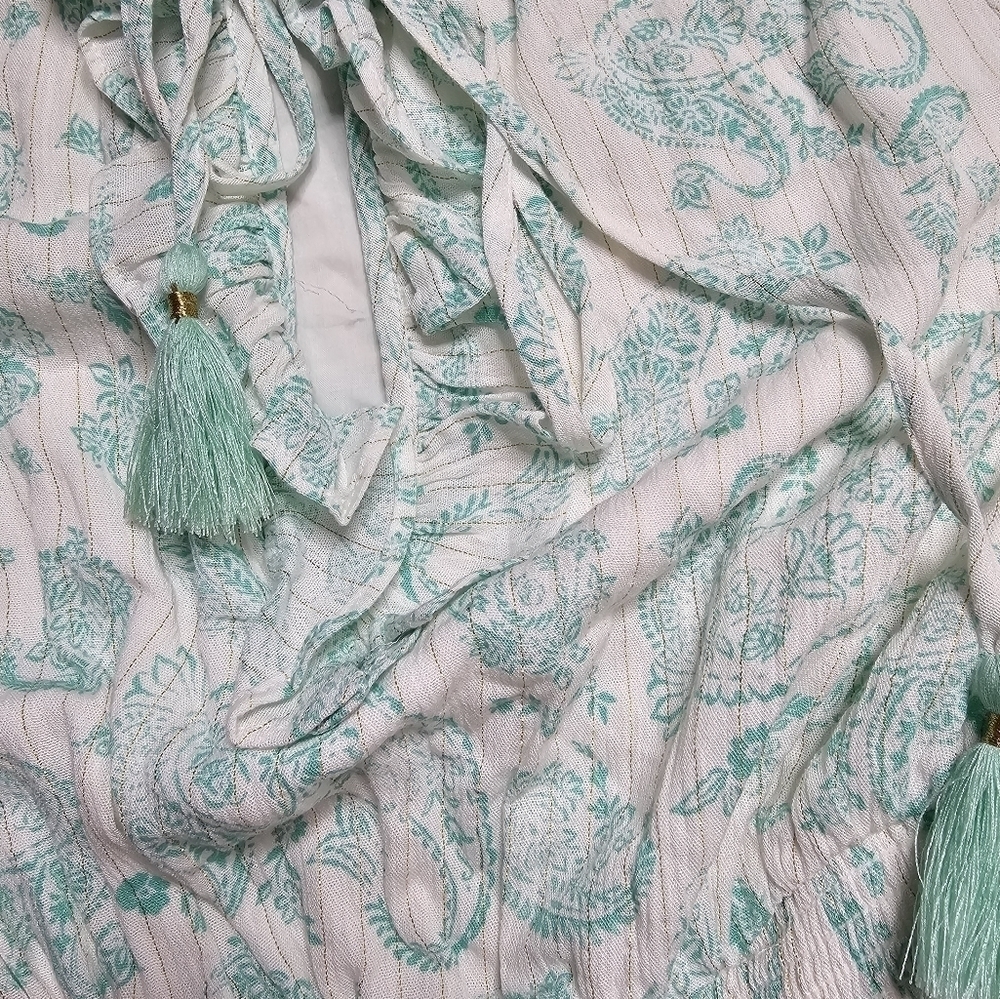 House of Harlow 1960 Small Ajay Long Sleeve Smock Waist Ruffle Mini Dress - Picture 8 of 10